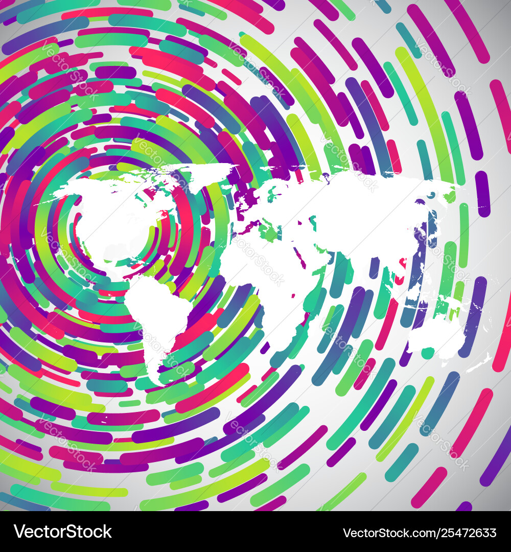 Abstract world map with colorful circles Abstract world map with colorful circles vector image