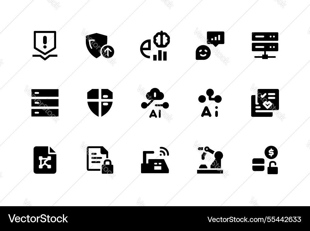 Ai and tech icons for software developers Vector Image