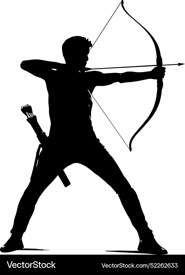 Archer in Silhouette vector image