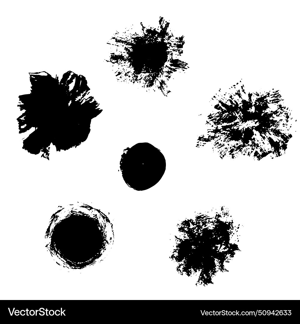 Brush strokes exploding blobs burst blots vector image