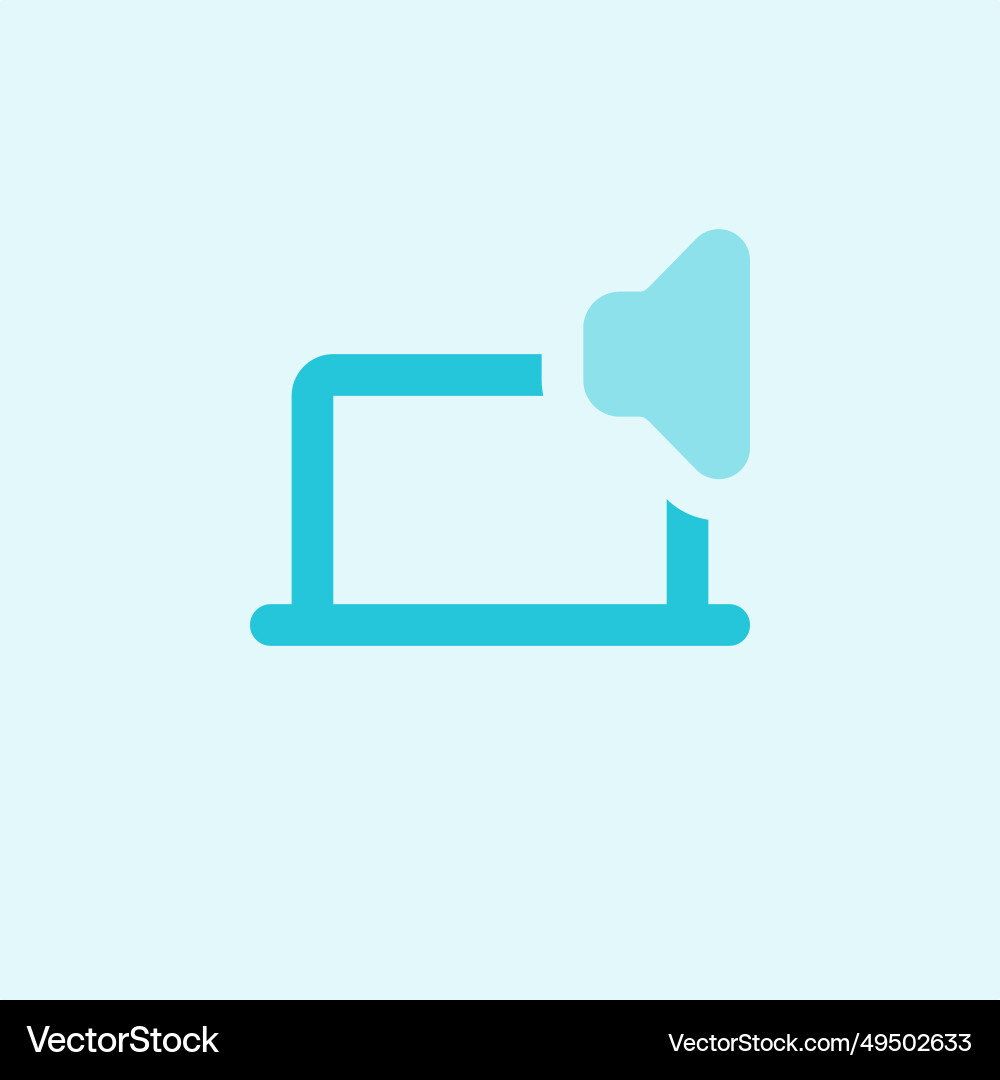 Built-in speakers on laptop for audio output Vector Image