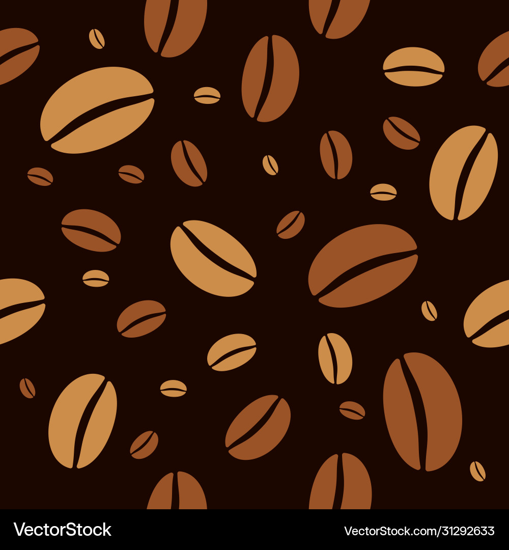 Coffee beans seamless pattern background Vector Image