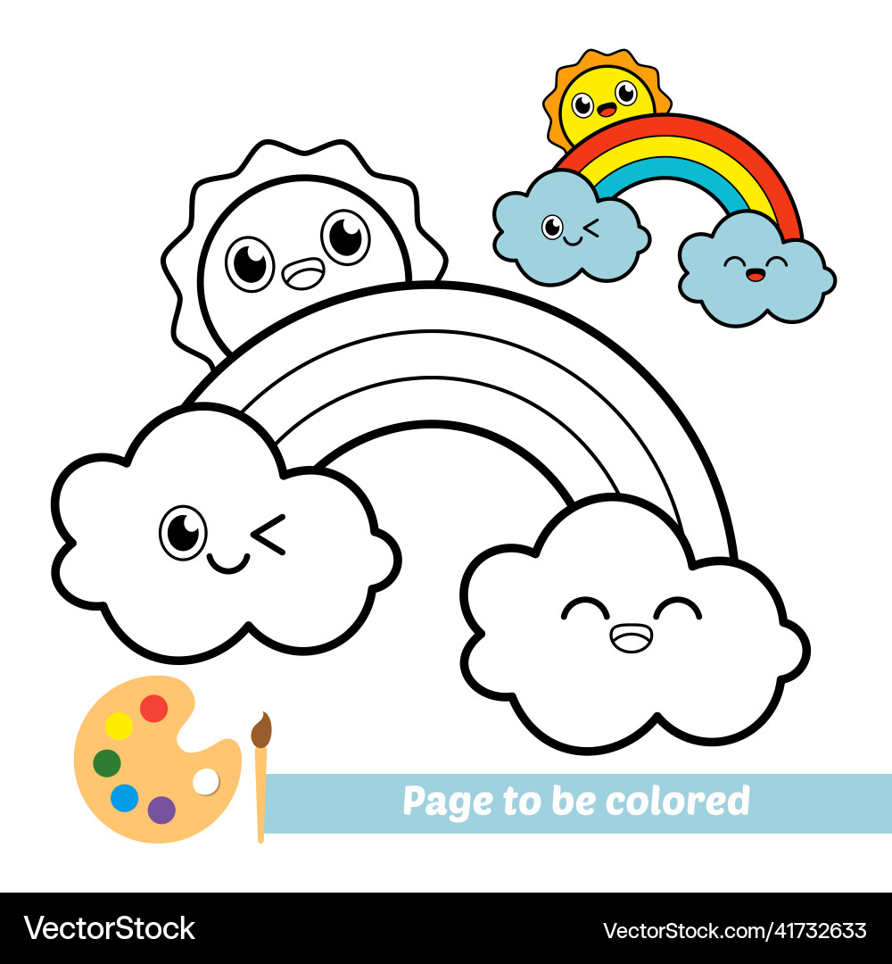 Coloring book for kids character sky Coloring book for kids character sky vector image