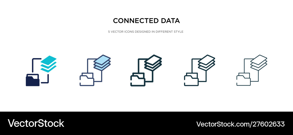 Connected data icon in different style two Connected data icon in different style two vector image