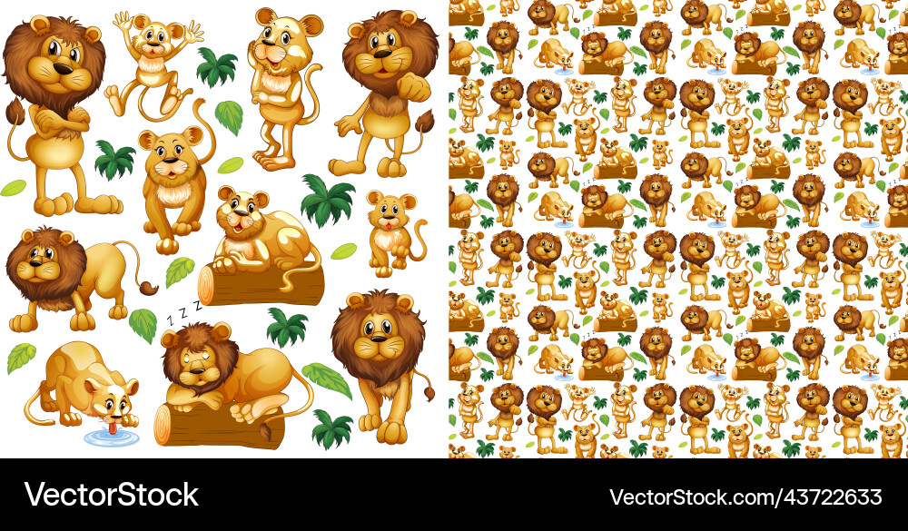 Cute animals cartoon set on white background Cute animals cartoon set on white background vector image