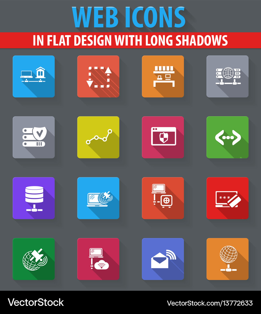 Internet server network icons set Internet server network icons set vector image