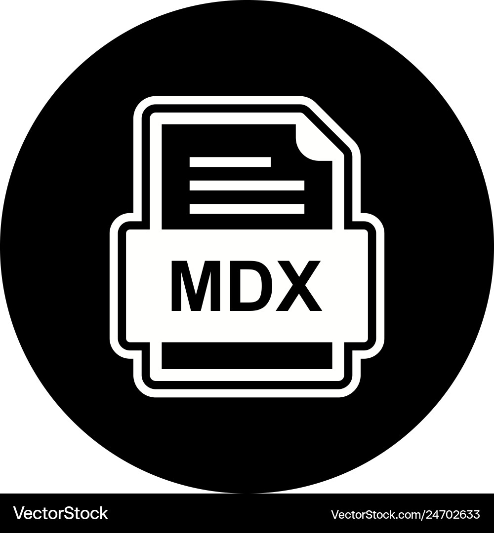 Mdx file document icon vector image