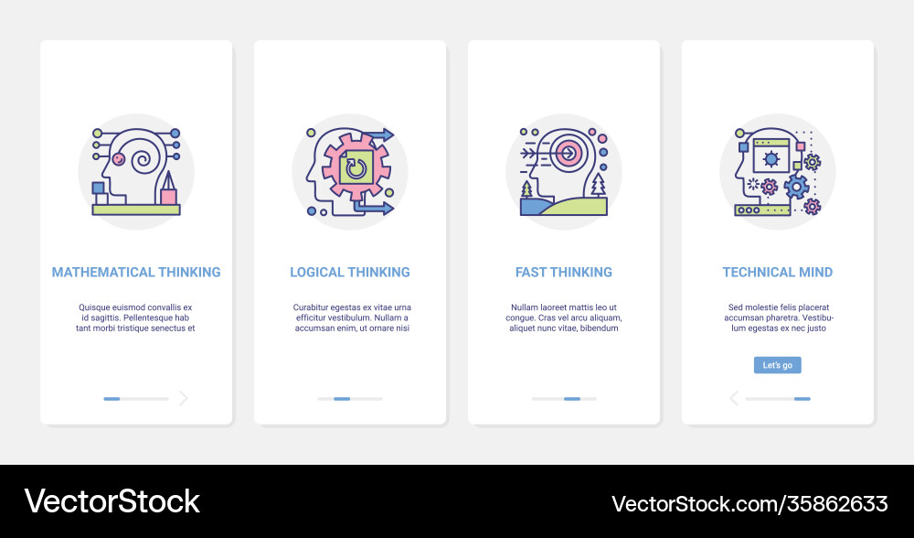Mind processes line logical thinking ux ui vector image
