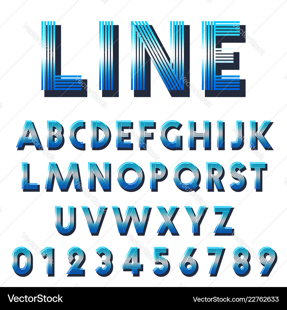Retro font template set of letters and numbers Retro font template set of letters and numbers vector image