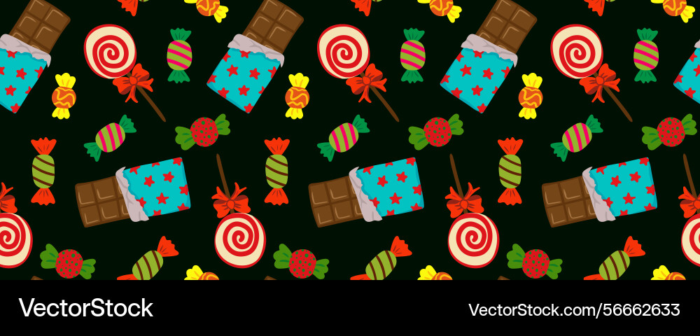 Retro seamless candy pattern with chocolate bars Vector Image