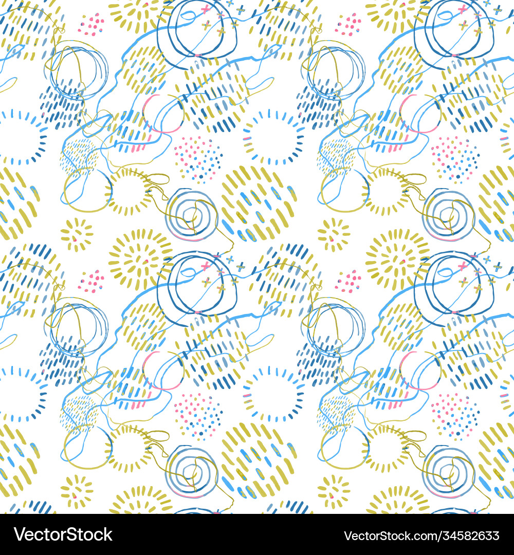 Seamless pattern with colorful hand drawn abstract Seamless pattern with colorful hand drawn abstract vector image