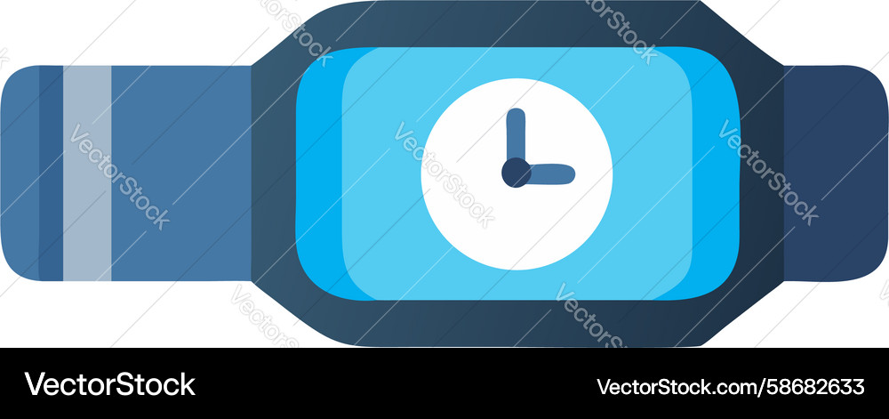 Smartwatch with Analog Clock Vector Image