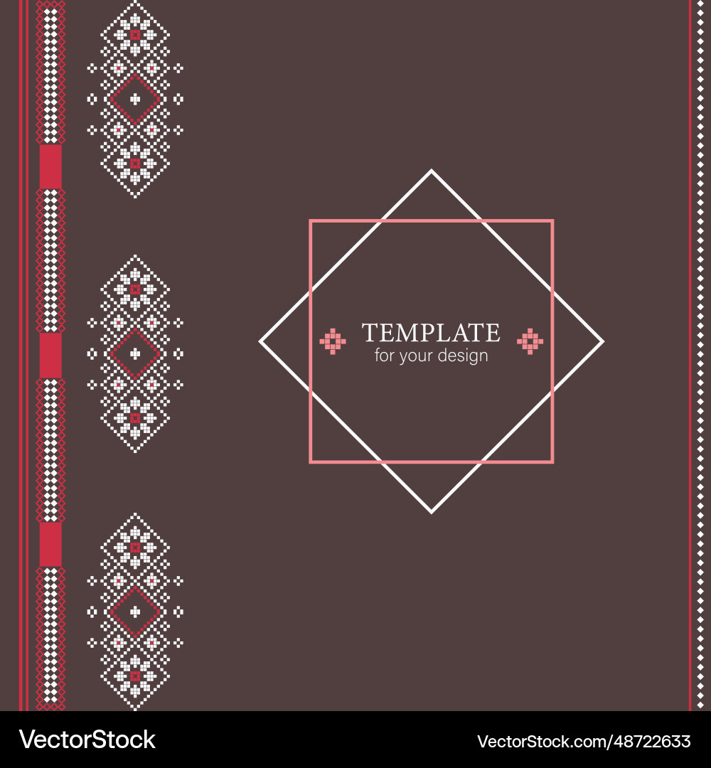 Square template for your design with pattern Square template for your design with pattern Vector Image