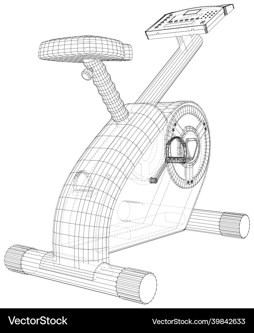 Stationary exercise bike workout rendering Vector Image