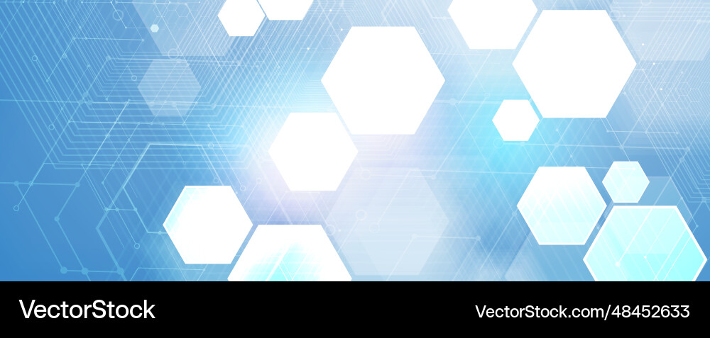 Technology banner design with hexagons abstract Vector Image