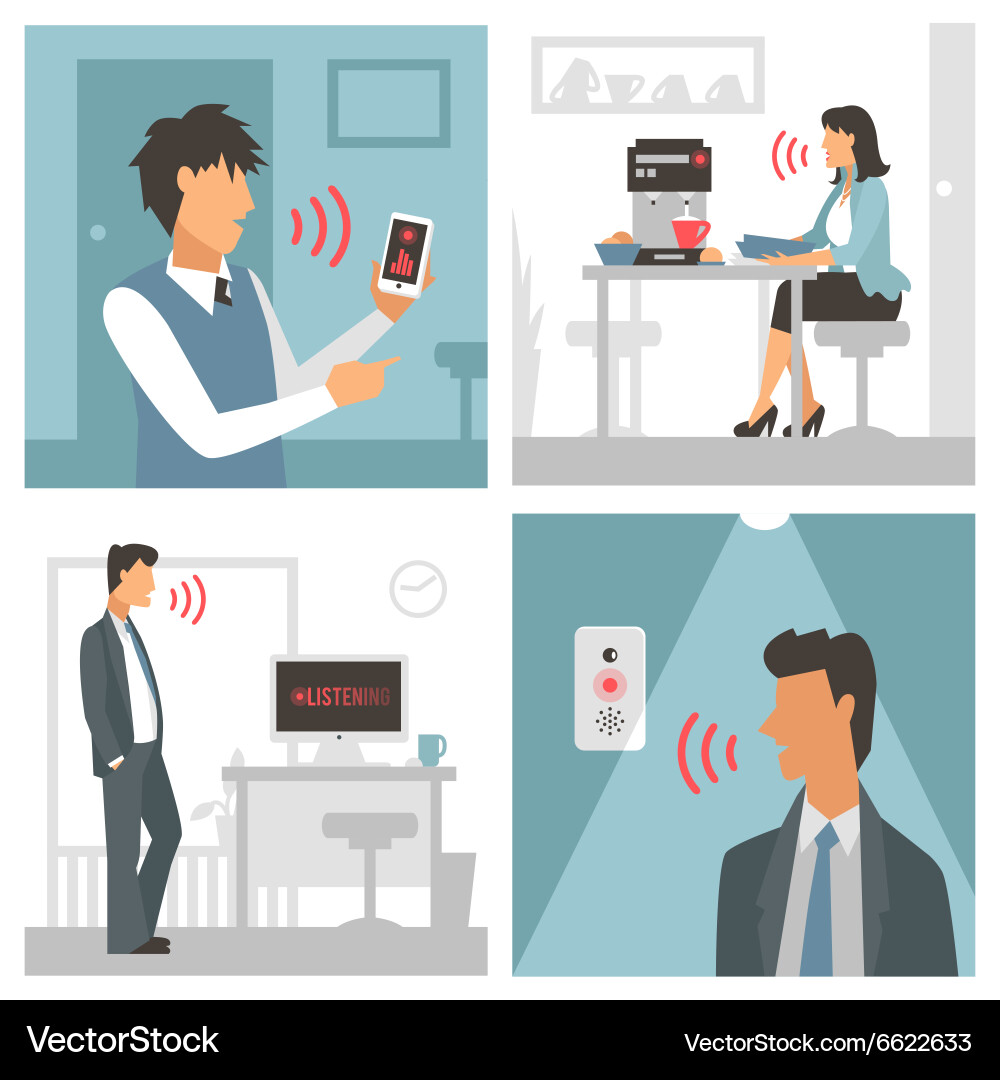Voice control smart computer Vector Image