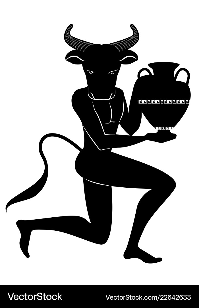 Zodiac in the style of ancient greece taurus Vector Image