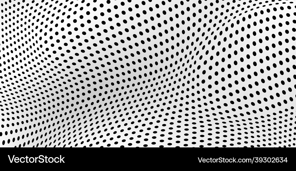 Abstract wave dot halftone pattern grid paper vector image