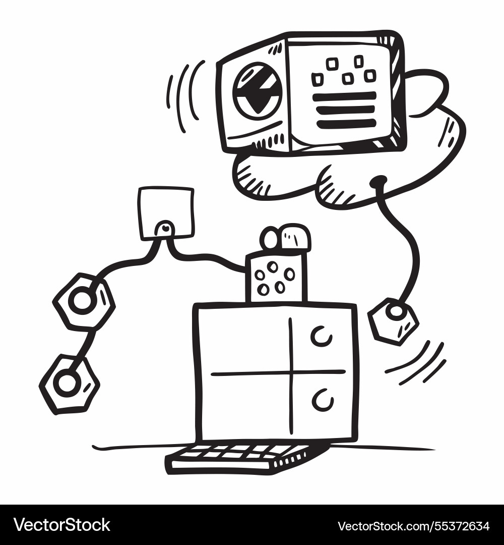Ai factory simulation and digital twin concept Ai factory simulation and digital twin concept Vector Image