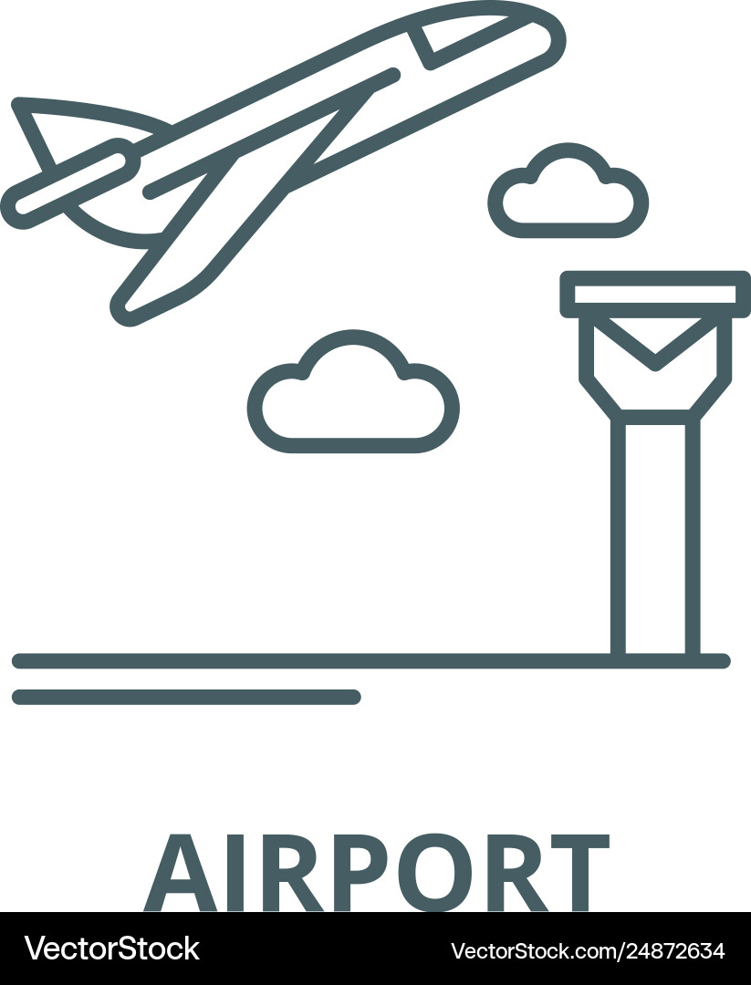 Airport line icon outline sign Airport line icon outline sign vector image