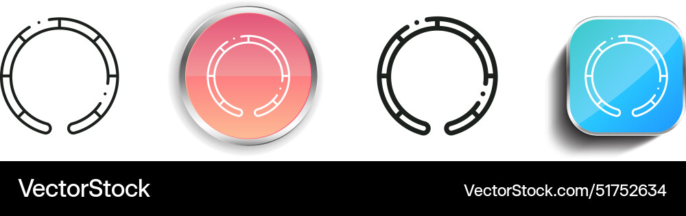 Bangle icon thin linear regular and button style Bangle icon thin linear regular and button style Vector Image