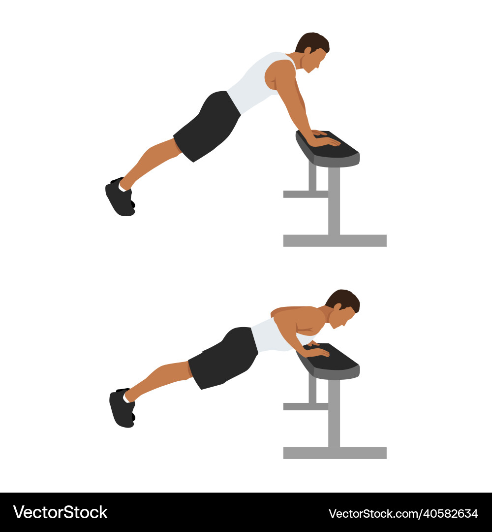 Chest exercises incline push up flat design vector image