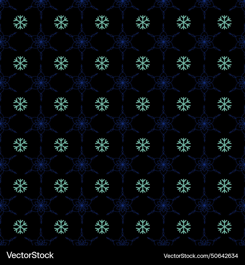 Christmas snowflake seamless pattern background Vector Image