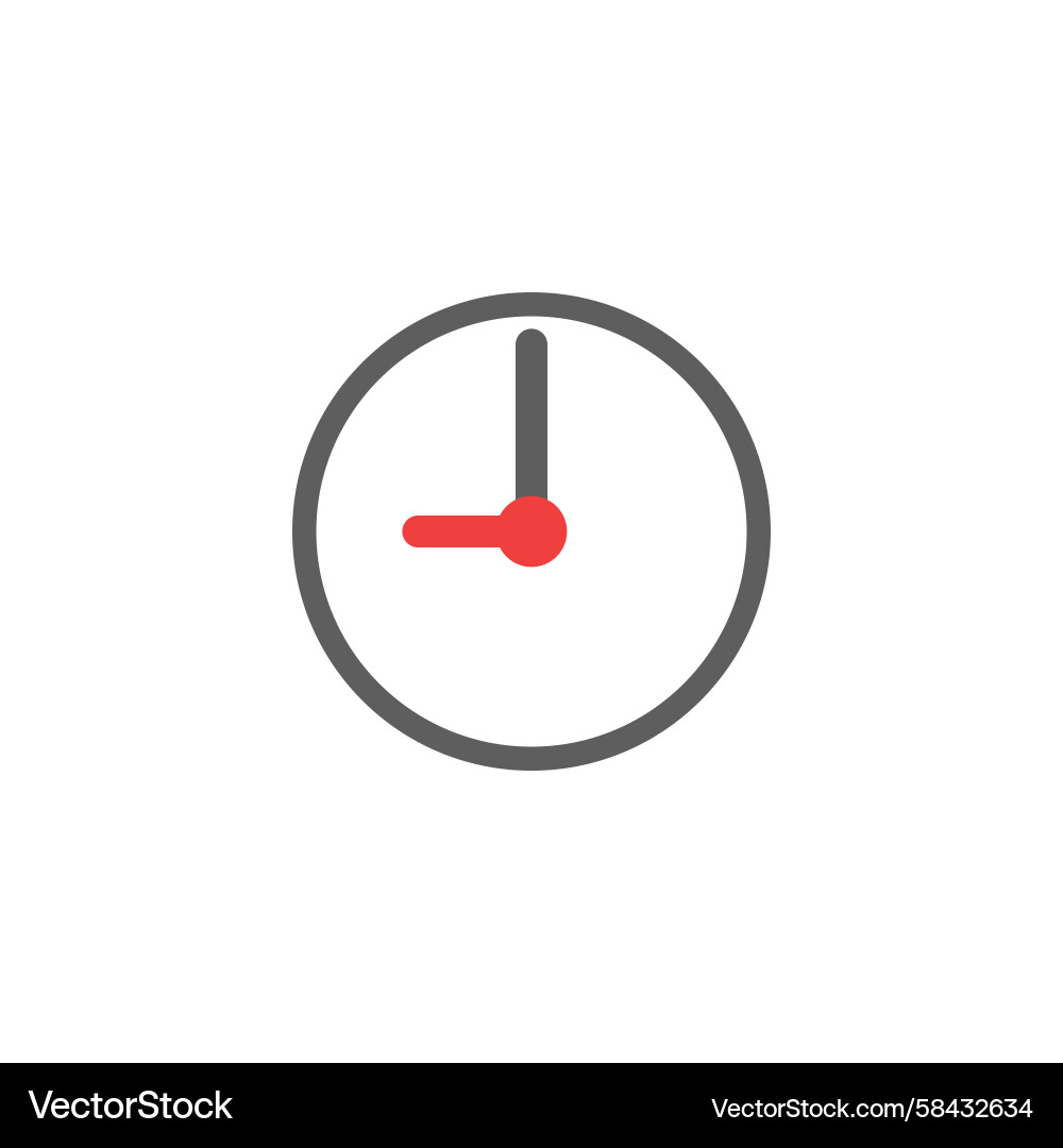 Clock Timer Icon - Simple Template Vector Image
