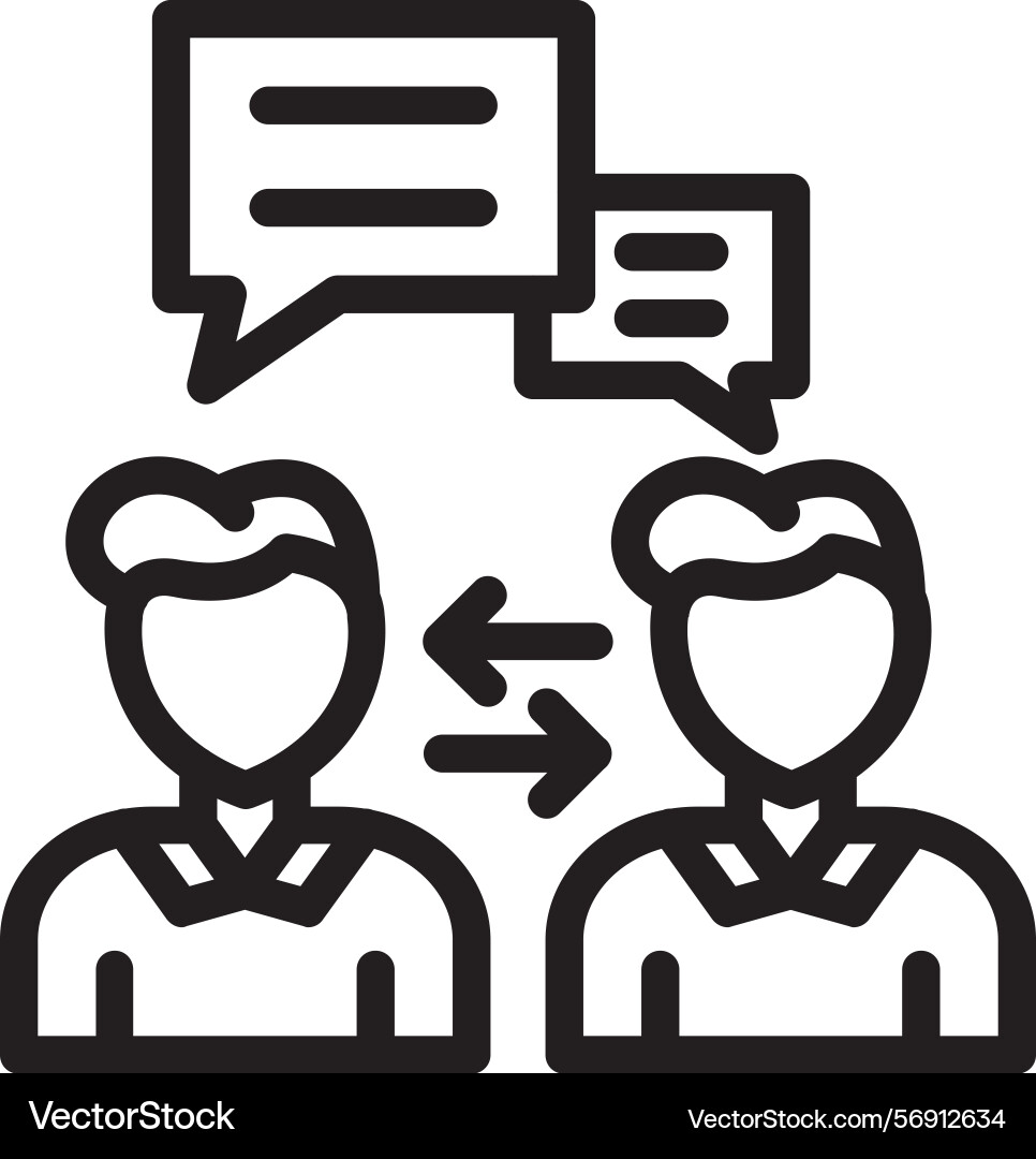 Customertalk linear style icon design Vector Image