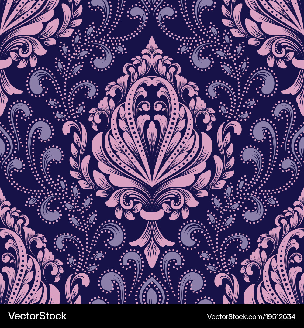 Damask seamless pattern element classical Vector Image