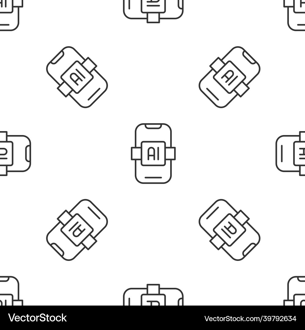 Grey line artificial intelligence ai icon isolated Grey line artificial intelligence ai icon isolated Vector Image