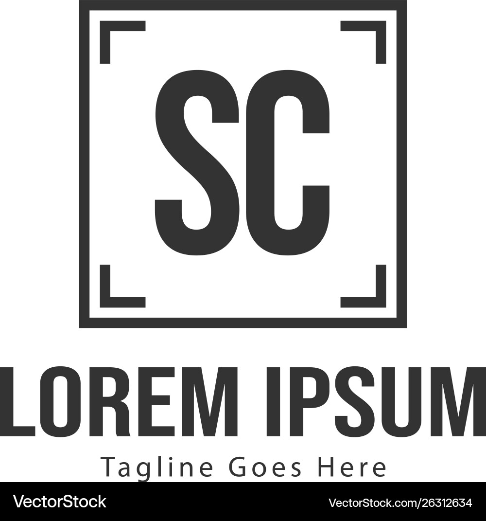 Initial sc logo template with modern frame Vector Image