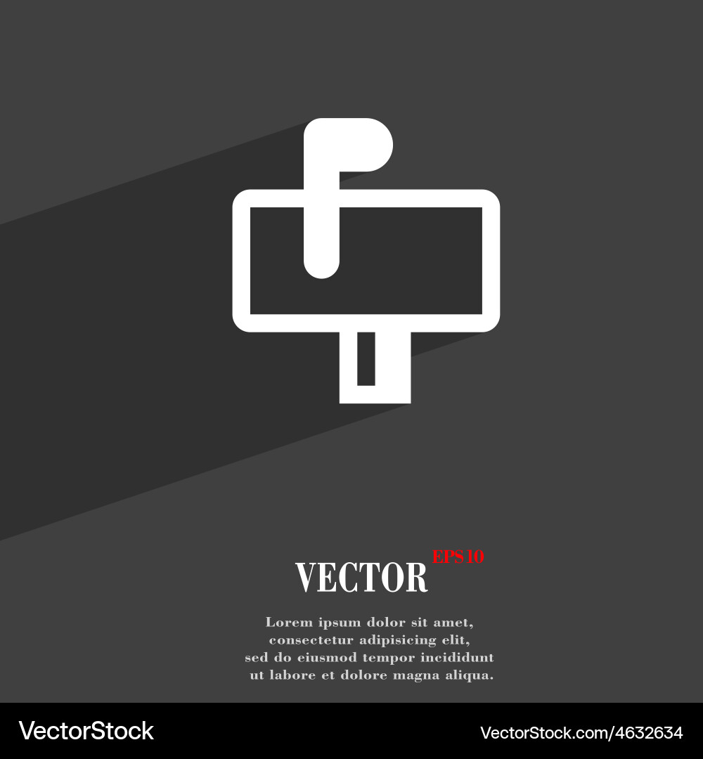 Mailbox icon symbol flat modern web design Vector Image