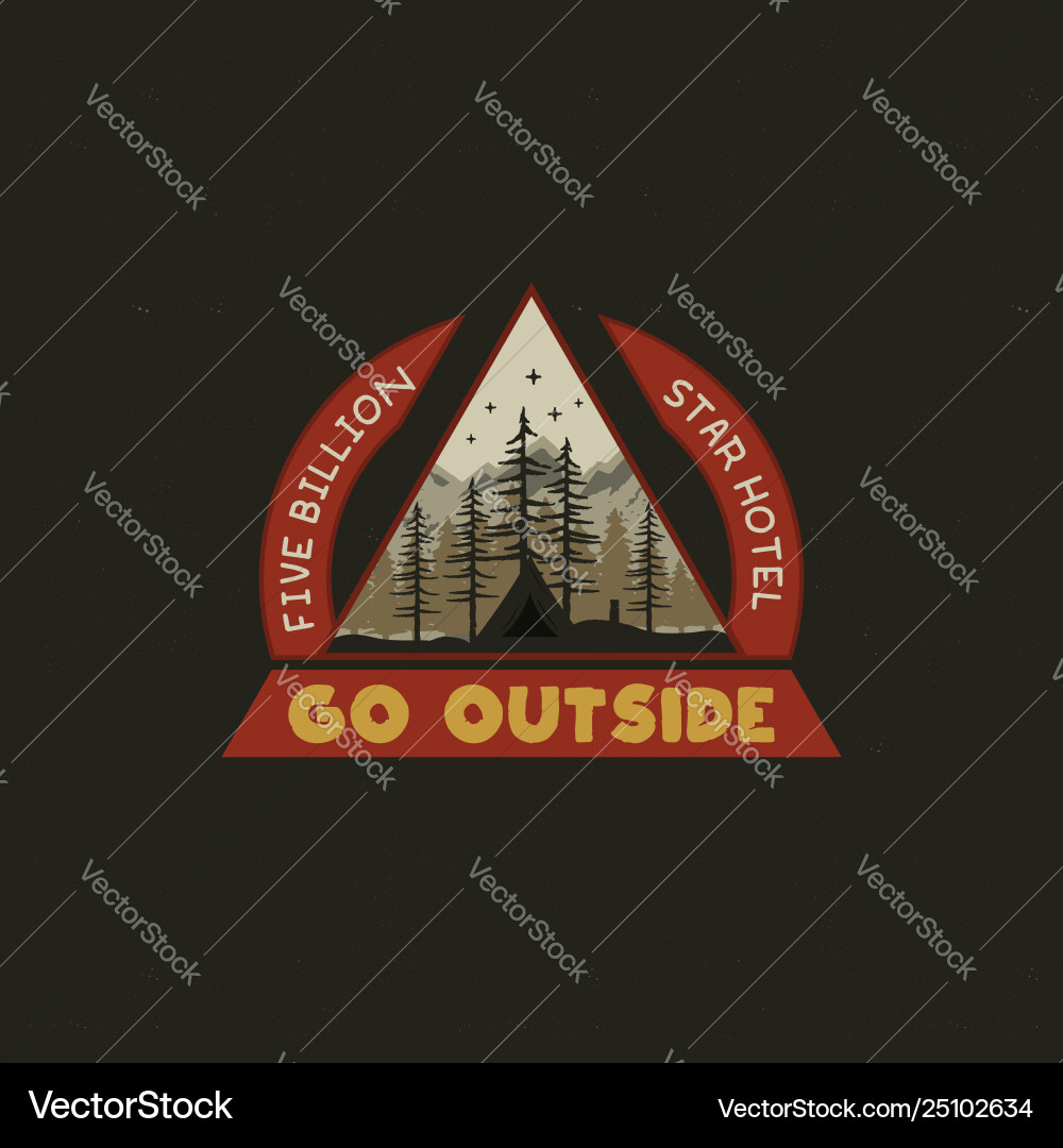 Mountain camping badge design