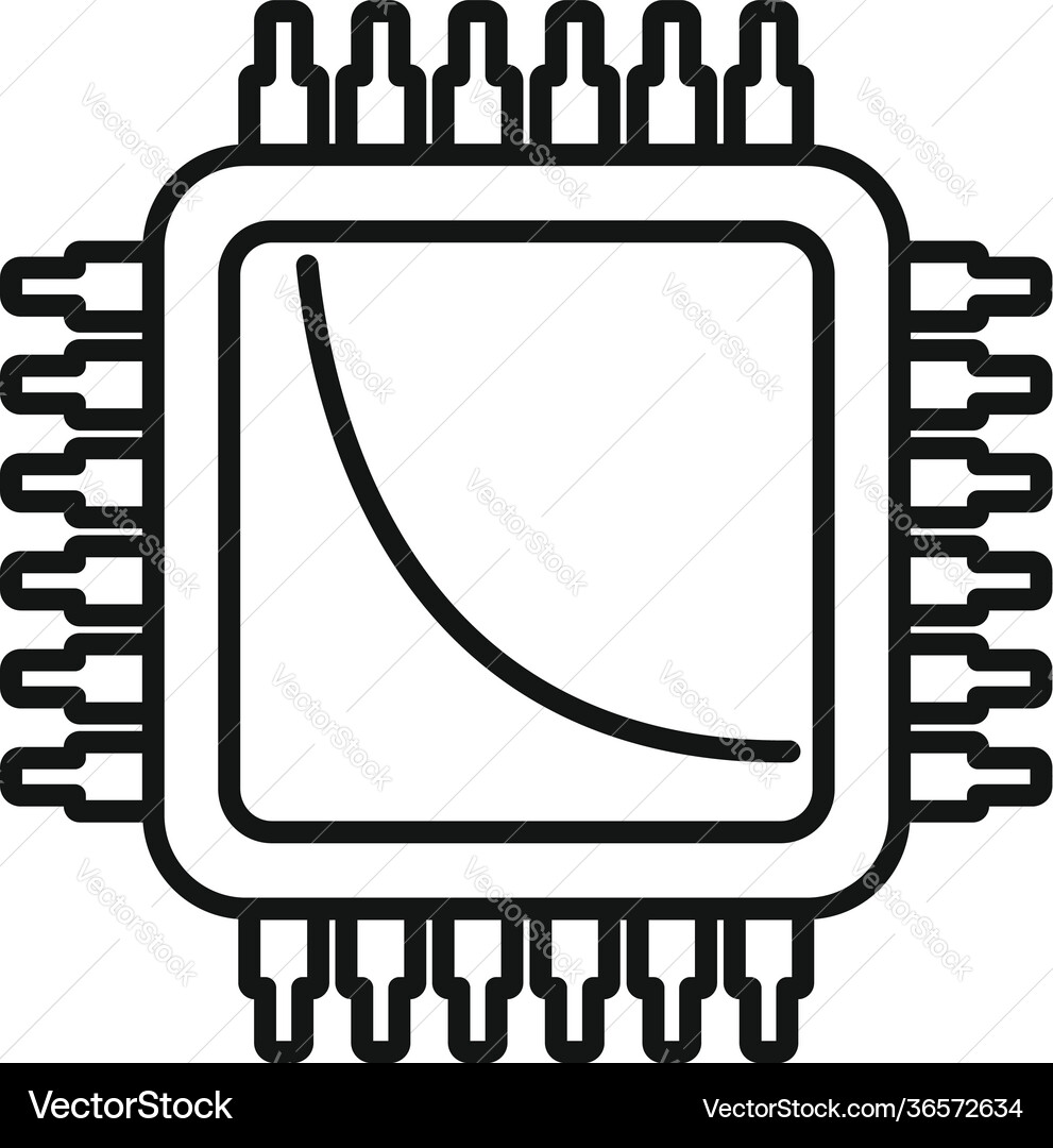 Nano processor icon outline style Nano processor icon outline style vector image