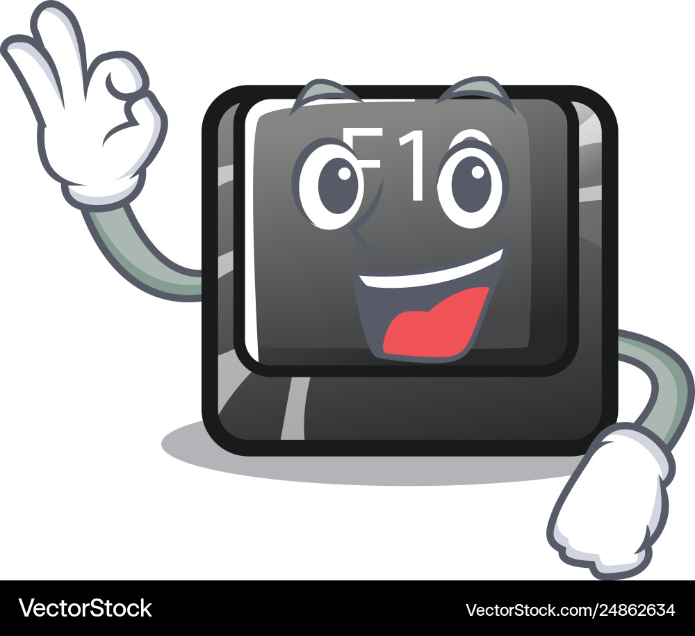 Okay button f10 on a keyboard character Okay button f10 on a keyboard character vector image