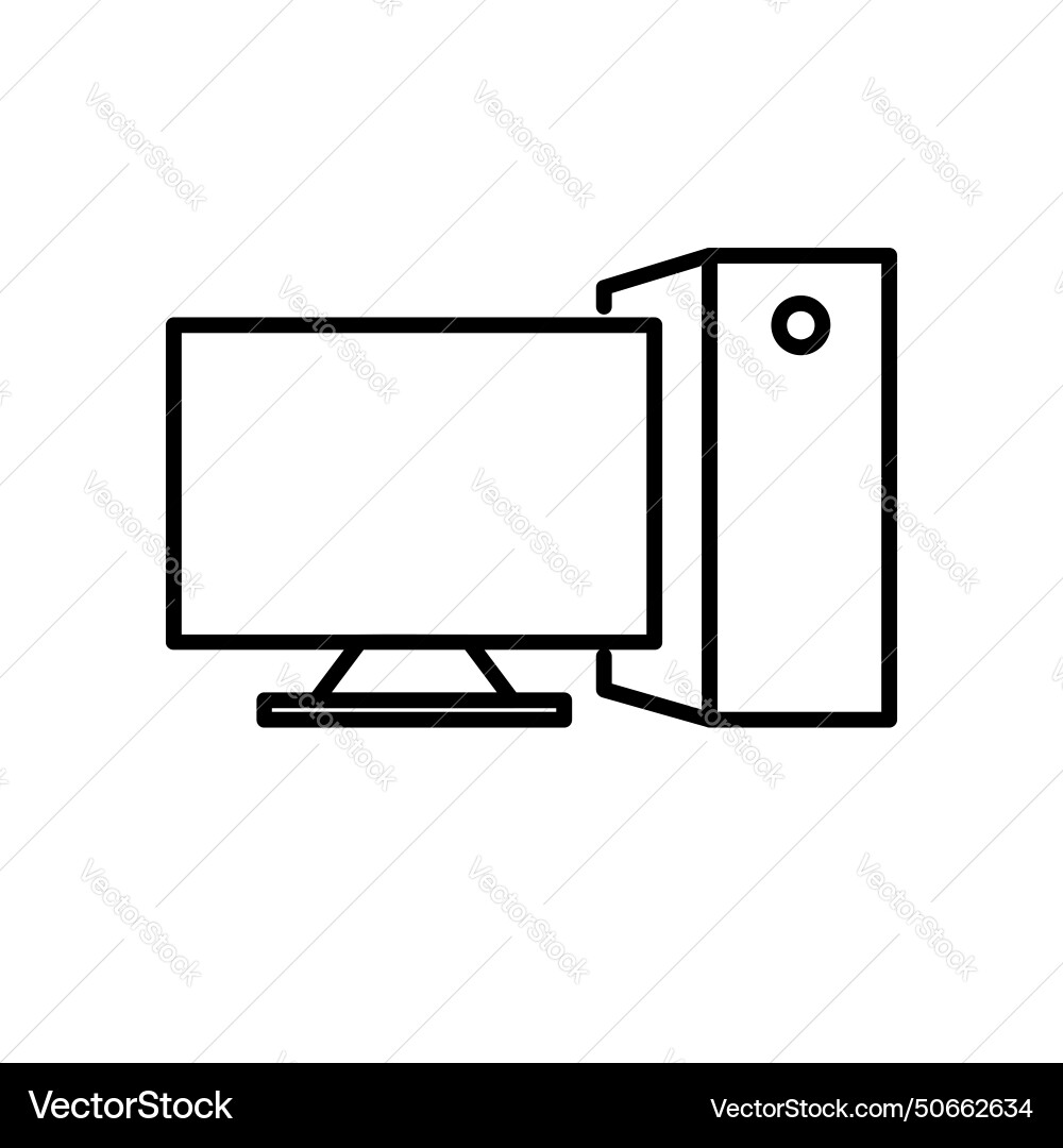 Personal computer line icon design Vector Image