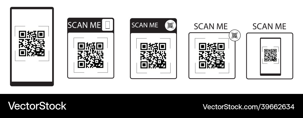 Qr code scan icon with smartphone me Qr code scan icon with smartphone me vector image
