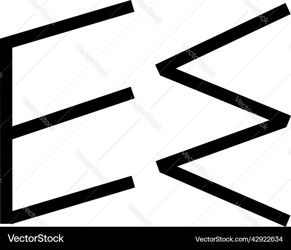 Runic scandinavian celtic alphabet letter e Runic scandinavian celtic alphabet letter e vector image