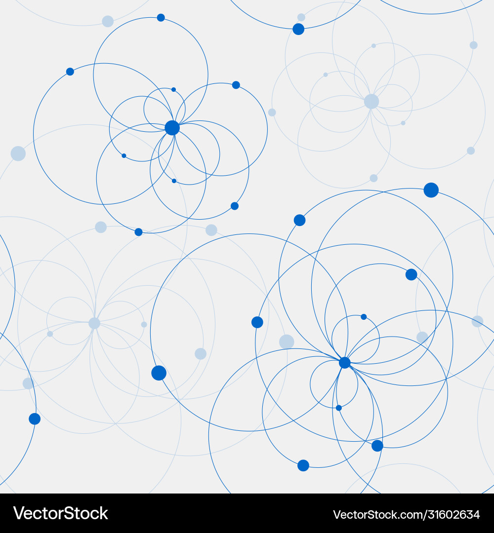 Seamless geometric pattern with connected circles vector image