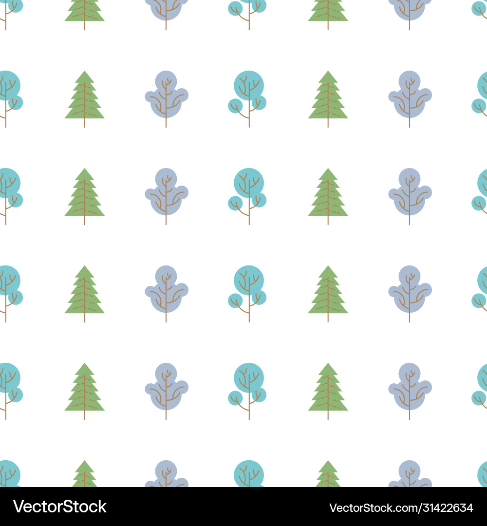 Seamless pattern with colored trees Vector Image