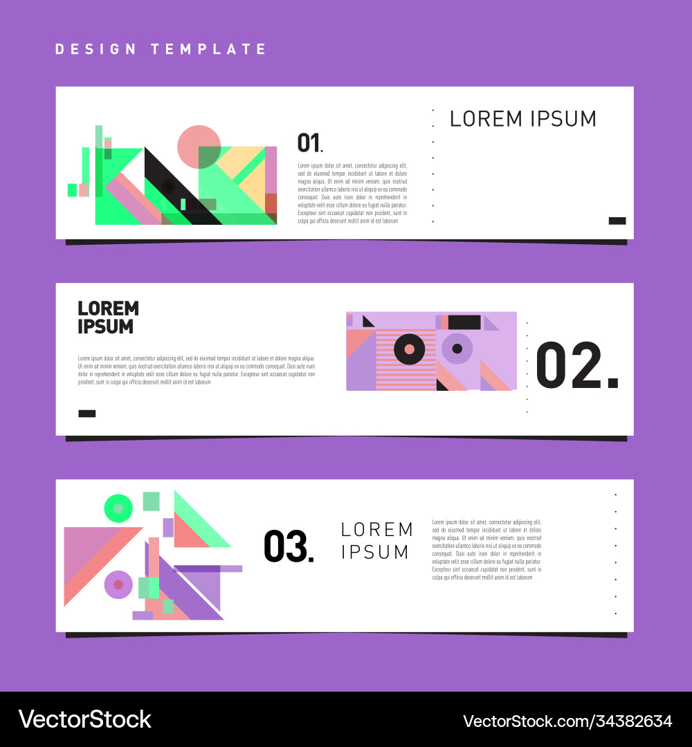 Set abstract banner web design template retro Set abstract banner web design template retro Vector Image