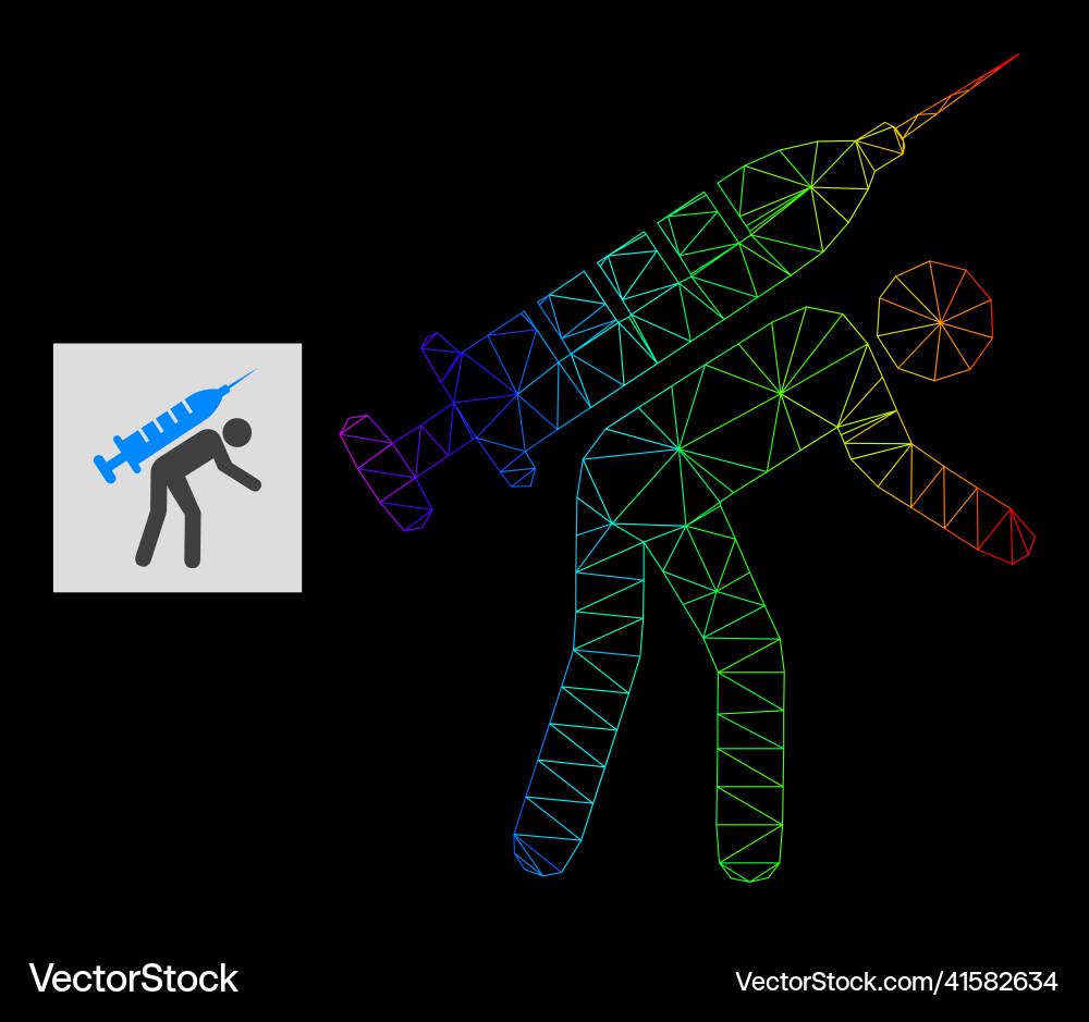 Spectral gradient polygonal net vaccine courier Spectral gradient polygonal net vaccine courier vector image
