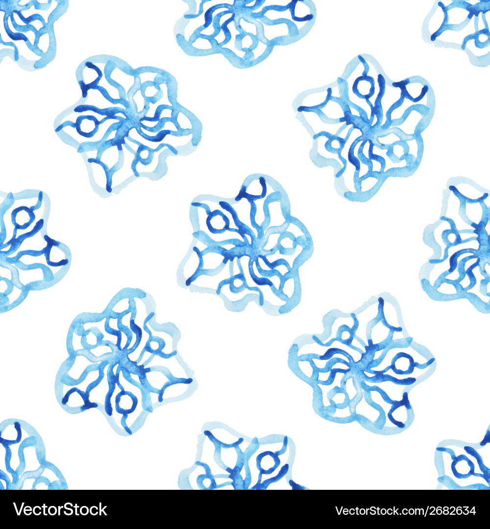 Watercolor seamless pattern with abstract elements Vector Image