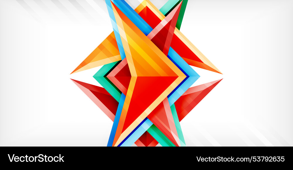 Abstract background color triangles and arrows Vector Image