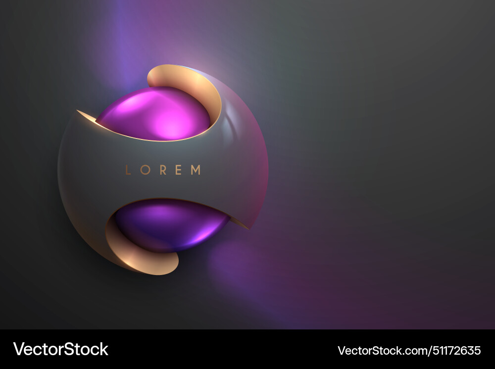 Abstract color sphere with light effect vector image