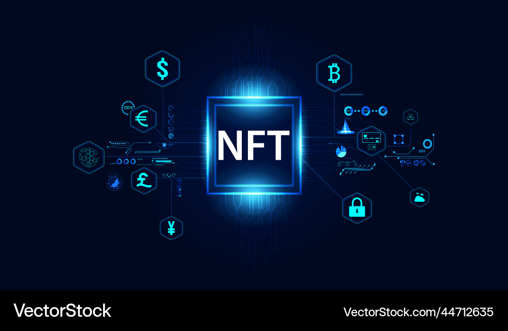 Abstract ntf digital image concept irreplaceable Abstract ntf digital image concept irreplaceable vector image