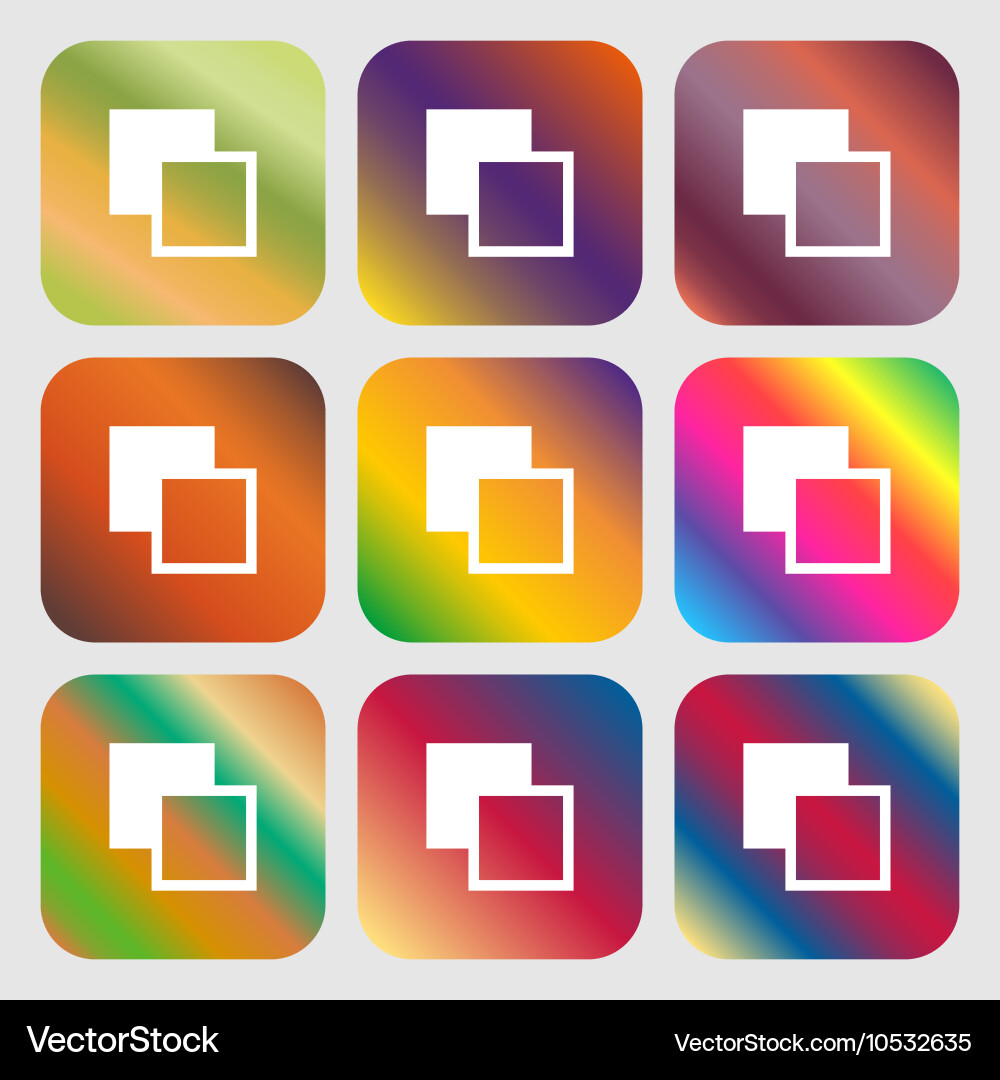 Active color toolbar icon nine buttons with bright vector image