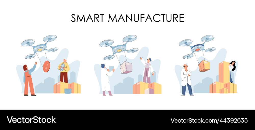 Automation and development of delivery process Automation and development of delivery process vector image
