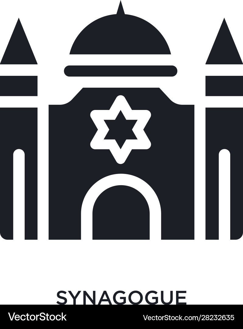 Black synagogue isolated icon simple element from Vector Image